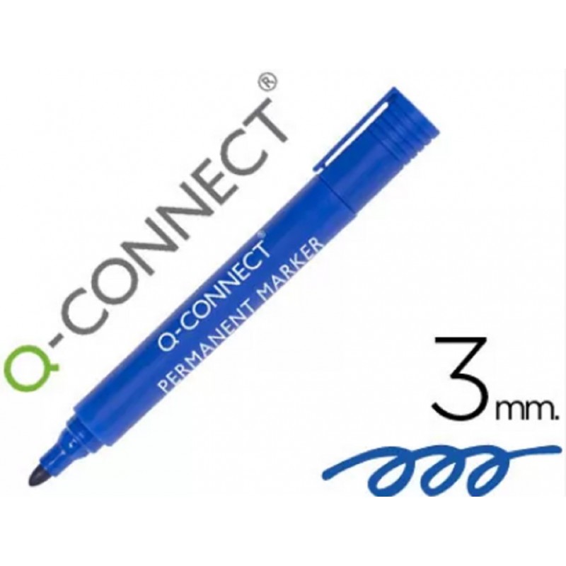 Marcador Q-CONNECT Perm. Redondo 3.0mm - Azul
